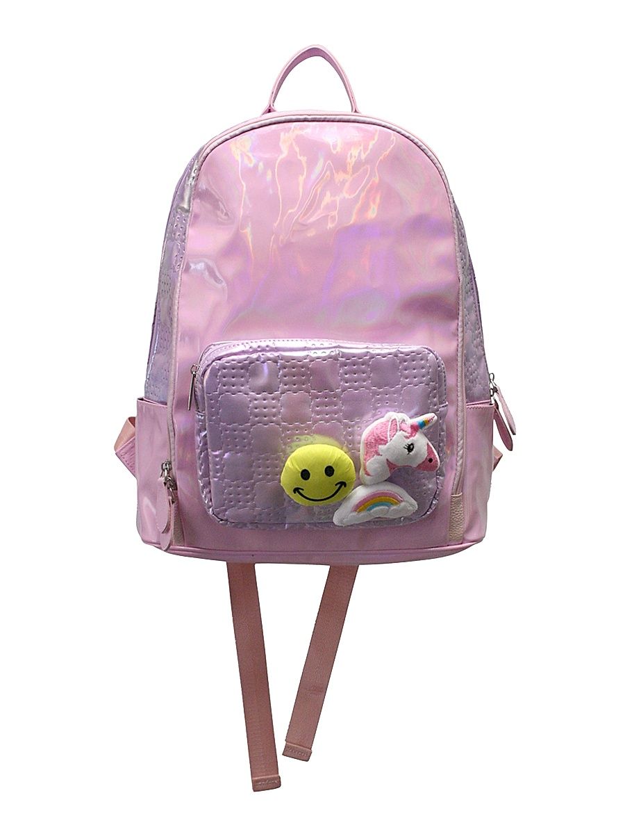 Girl's Shiny Appliqué Backpack - Pink