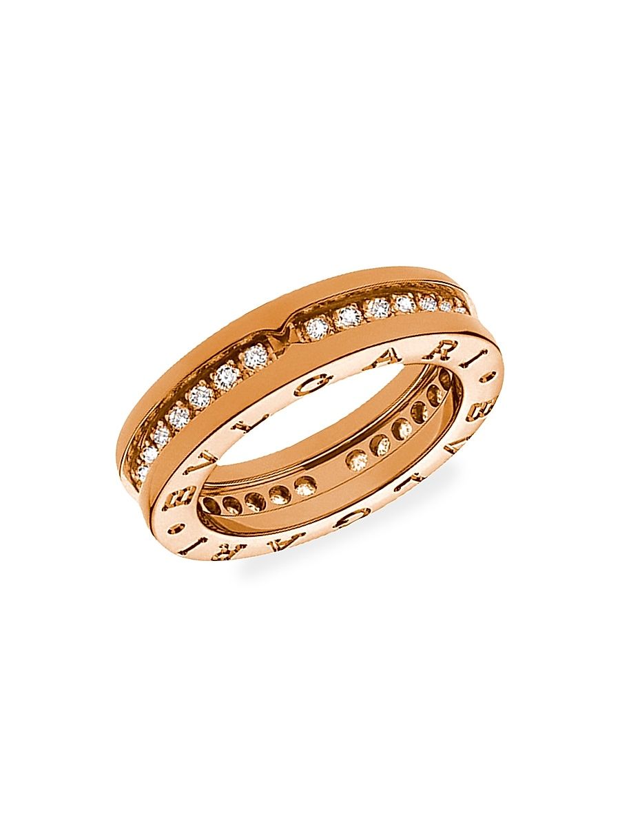 Women's B. zero1 18K Rose Gold & Diamond Ring - Gold - Size 9