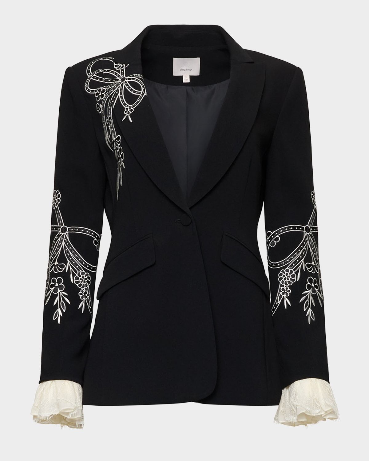 Cheyenne Embroidered Cascading Ribbon Blazer