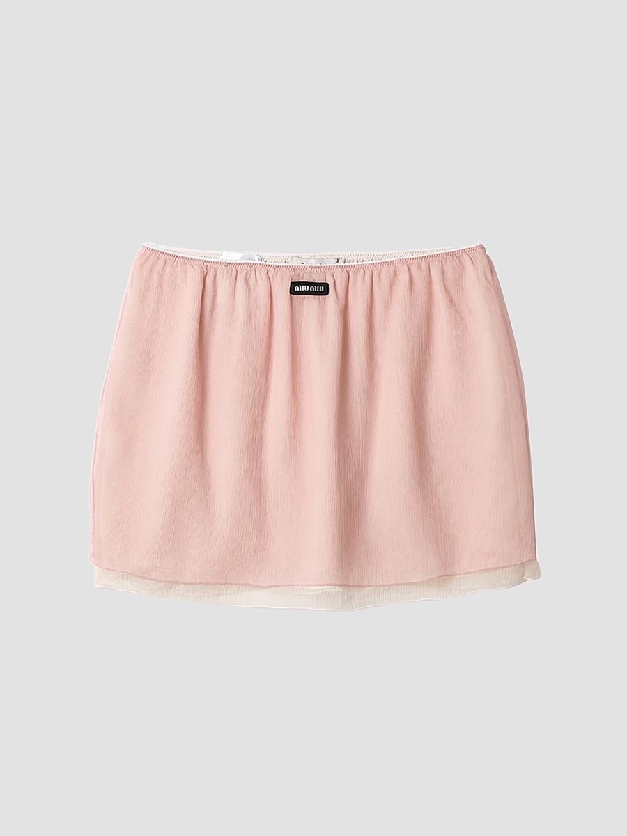 Women's Chiffon Mini Skirt - Pink - Size 0
