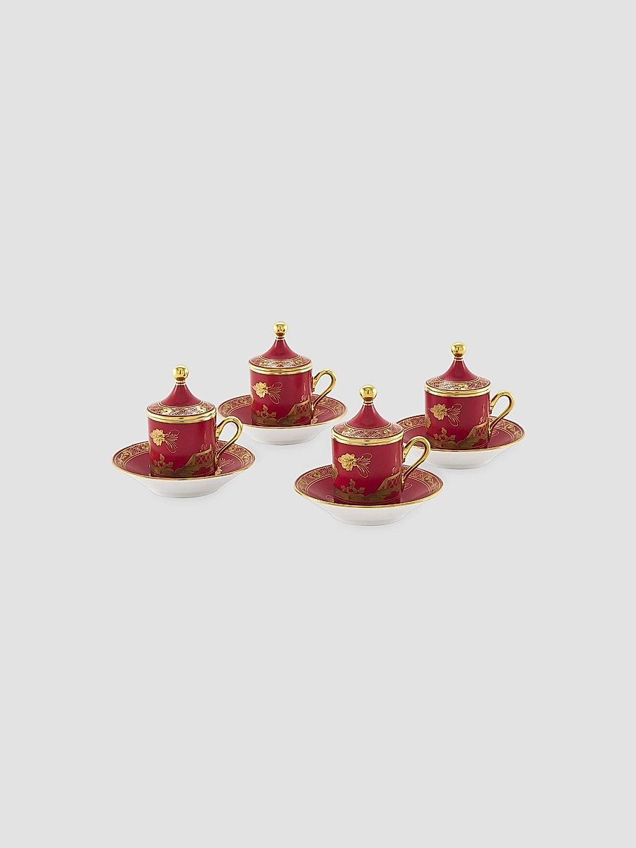 Tesori Oriente Italiano 12-Piece Antico Doccia Coffee Set - White Gold