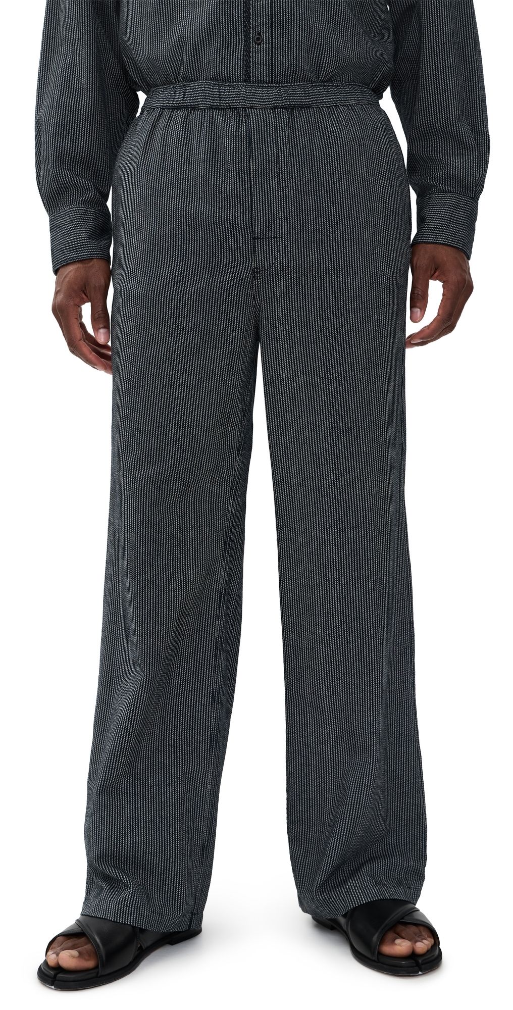 The Elder Statesman Summer Weave Boxer Pants Twilight Chevron XL