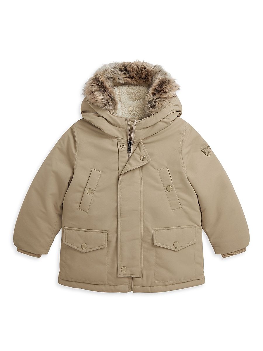 Little Boy's & Boy's Faux-Fur Trim Parka - Classic Khaki - Size 5
