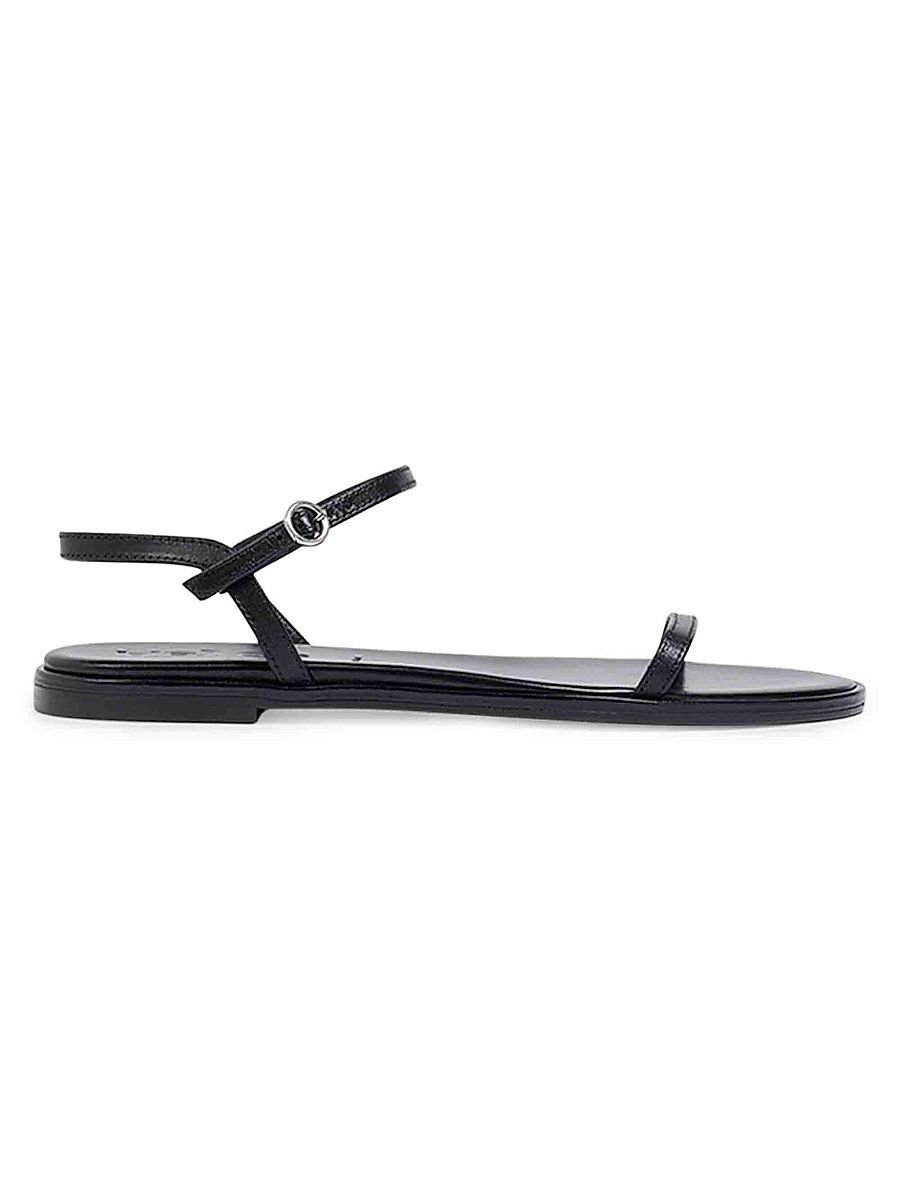 Women's Nettie Leather Ankle-Strap Sandals - Black - Size 10