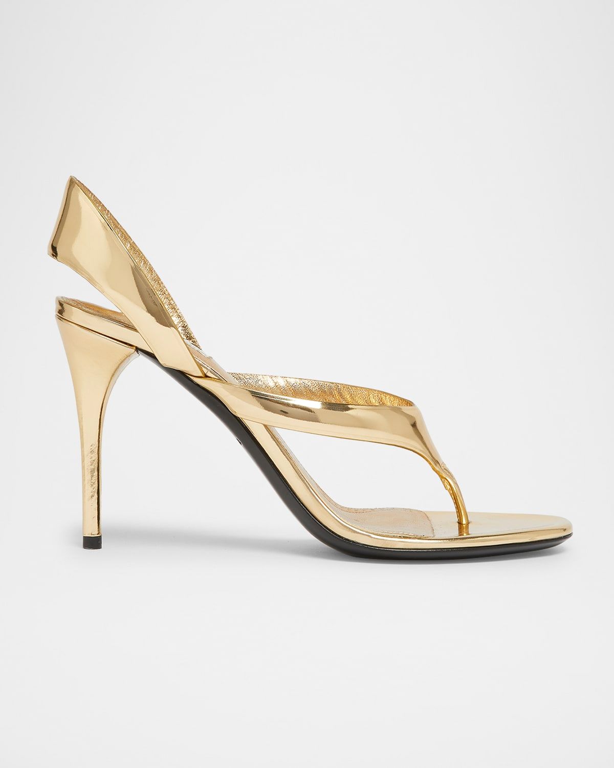 Tong Metallic Leather Sandals