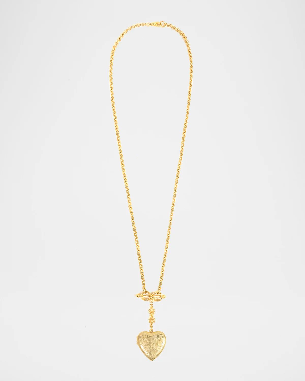 Chain and Heart Locket Necklace