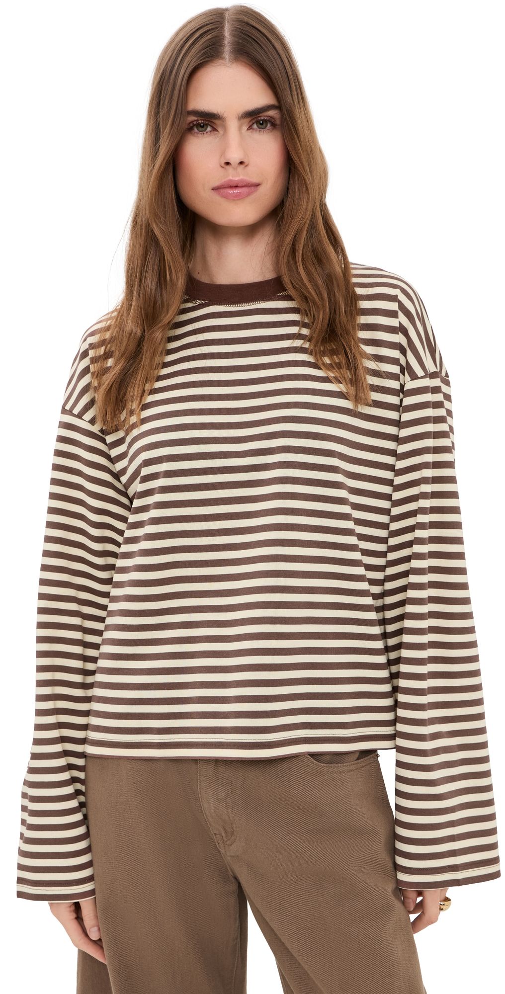 Lioness Bloom Long Sleeve Tee Sorbet Cocoa Stripe XXS