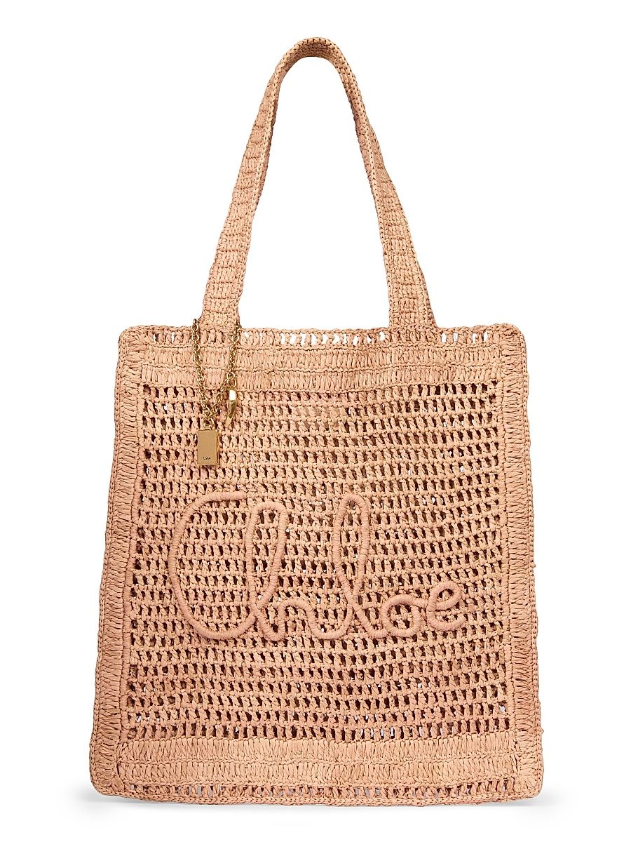 Women's Summer Banana Logo Crocheted Tote Bag - Summery Beige