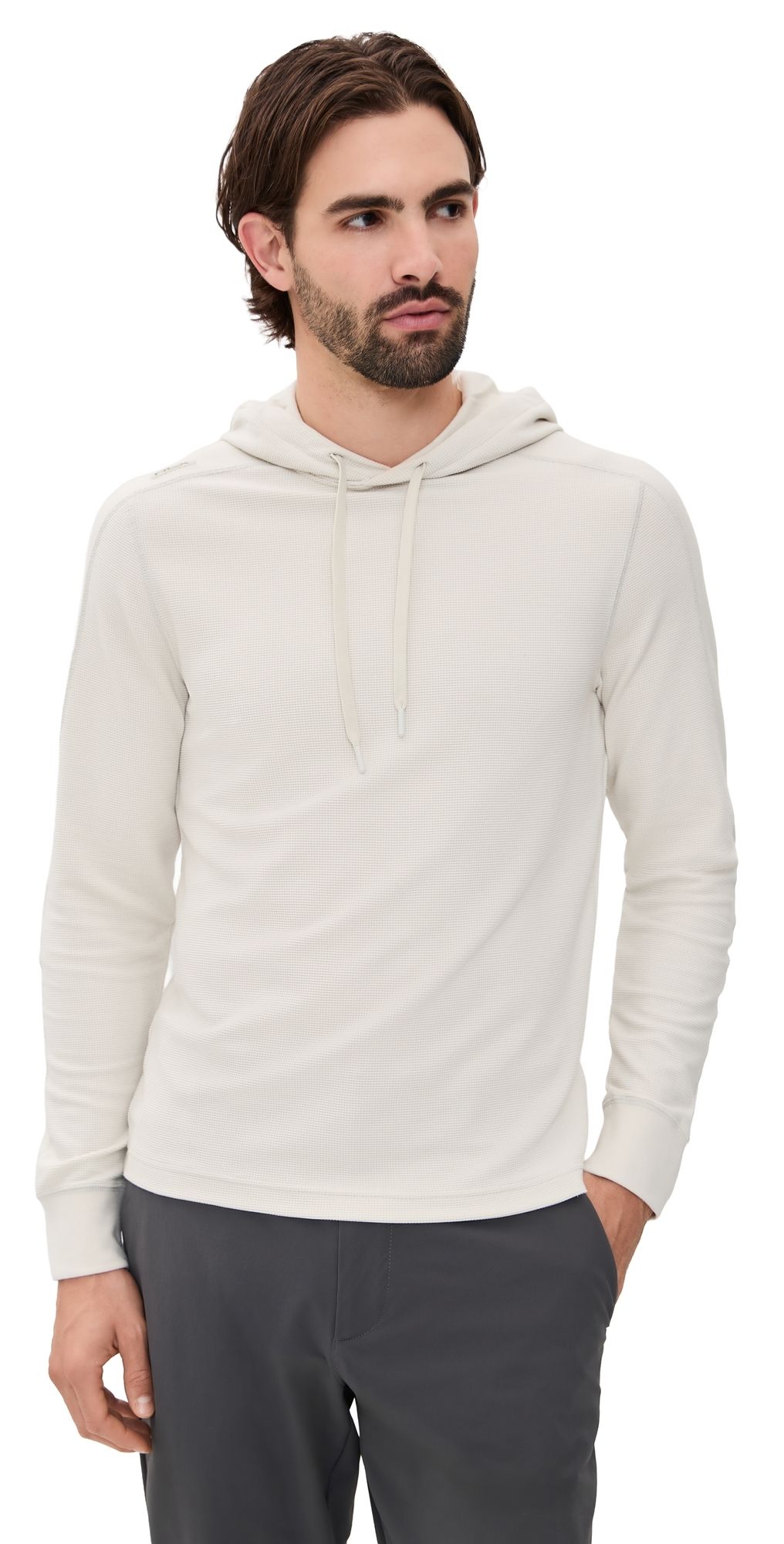 RLX Ralph Lauren Tech Waffle Knit Hoodie Stone Pebble M