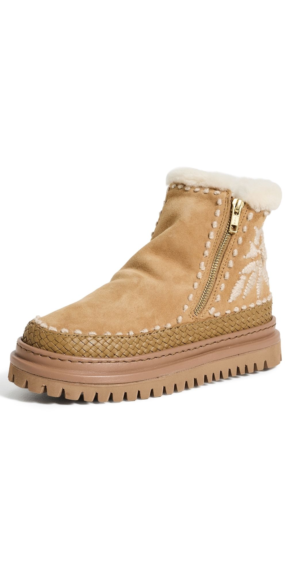 Laidback London Setsu 4.0 Floral Booties Saffron Suede Natural 37