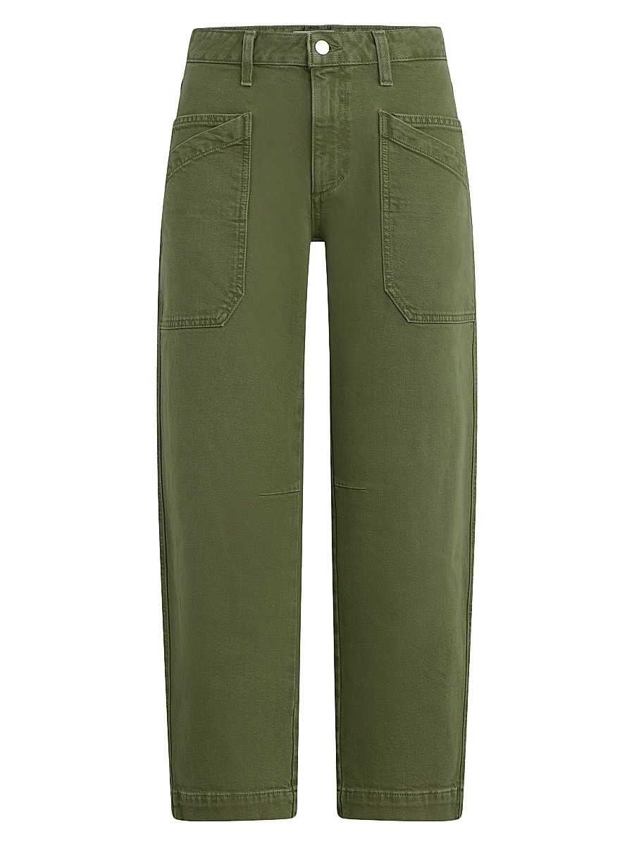Women's The Double-Pocket Mid-Rise Barrel Jeans - Winter Moss - Size 30