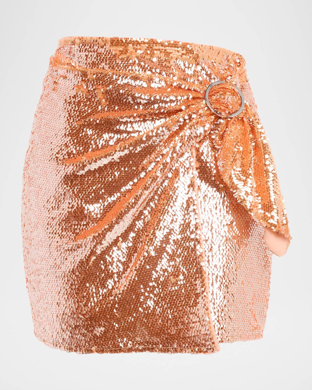 Dawson Sequined Sarong Mini Skirt