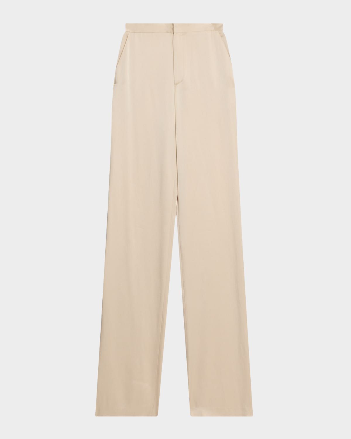 High-Rise Doublefsce Satin Wide-Leg Trousers