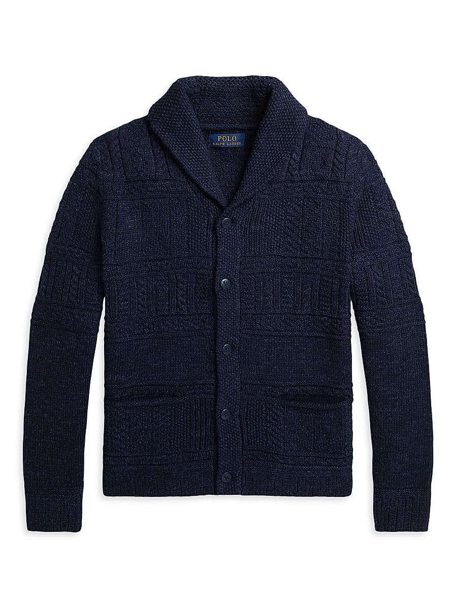 Little Boy's & Boy's Shawl Collar Cardigan - Dark Navy Heather - Size 10