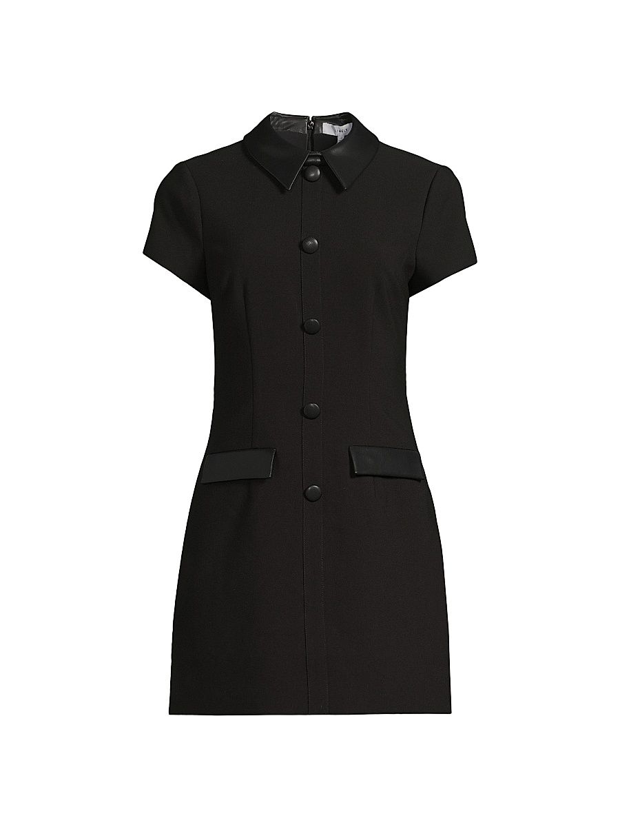 Women's Ello Faux Leather-Trim Minidress - Black - Size 12