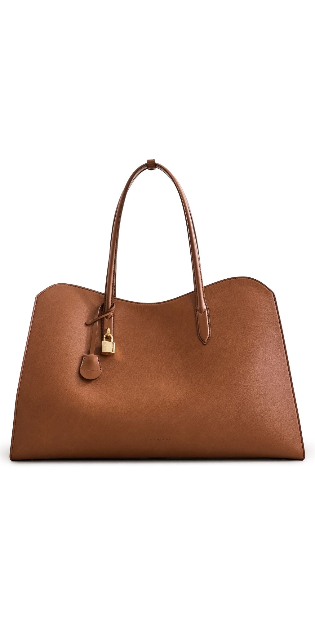 Stella McCartney Ryder Embossed Grain Weekender Bag Brandy One Size