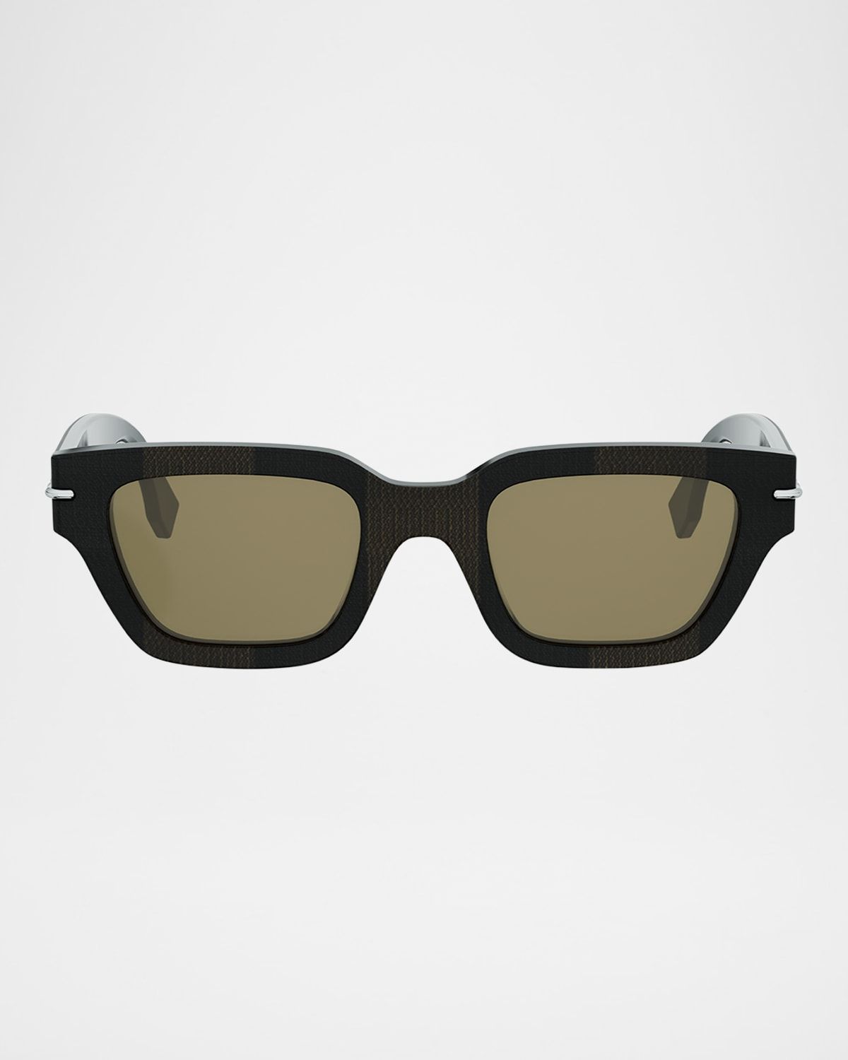 Men & apos;s Selleria Acetate Three-Stitch Rectangle Sunglasses