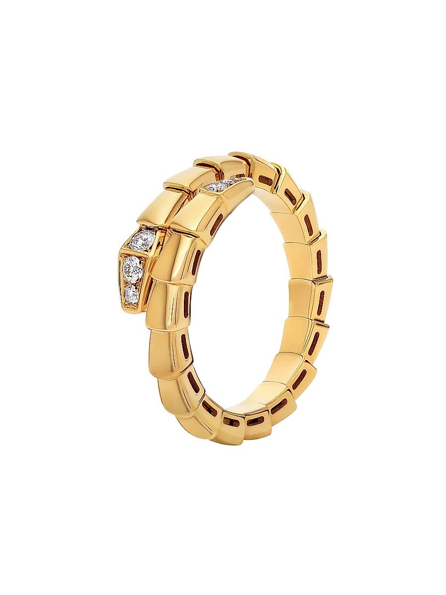 Women's Serpenti 18K Yellow Gold & 0.14 TCW Diamond Ring - Yellow Gold