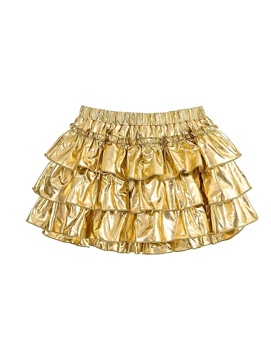 Little Girl's & Girl's Tiered Mini Skirt - Gold - Size 10