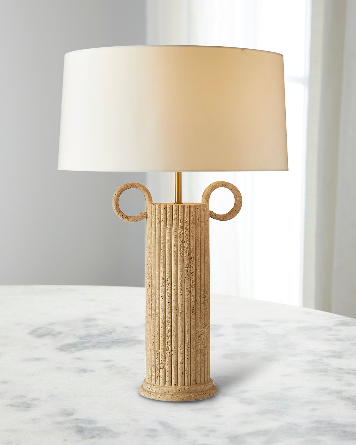 Eros 30" Faux Travertine Table Lamp