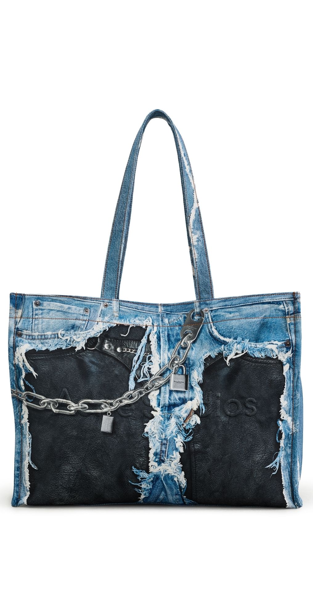 Acne Studios Logo Shoulder Tote Bag Mid Blue One Size