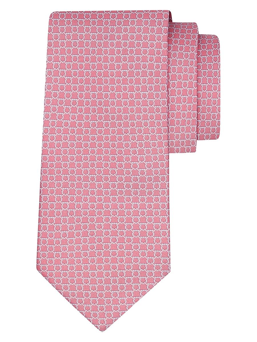 Men's Interlocking Gancini Silk Tie - Rosa
