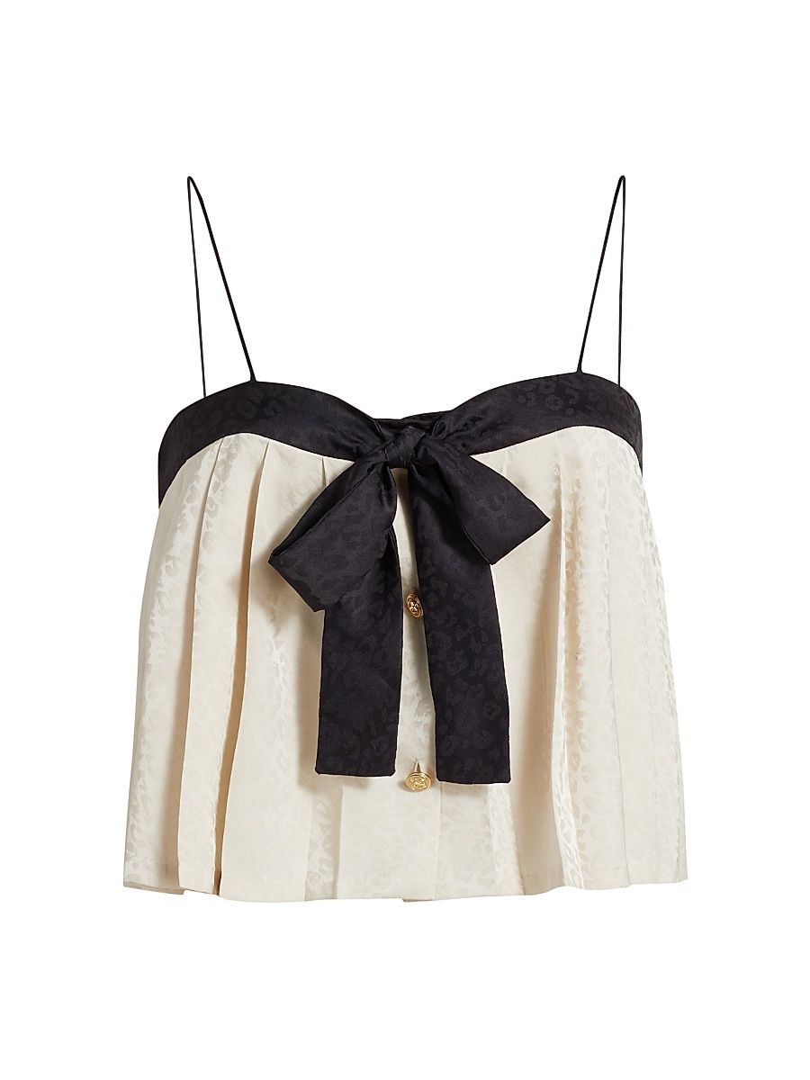 Women's Gwendalyn Bow Top - Ecru Black - Size Medium