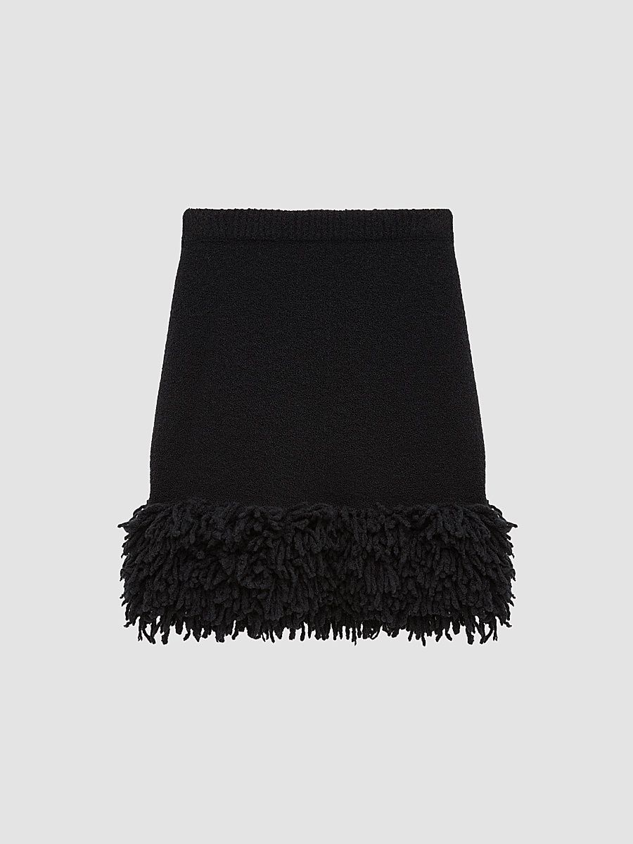 LOEWE Women's Rib-Knit Wool-Blend Mini Skirt - Black - Size XS