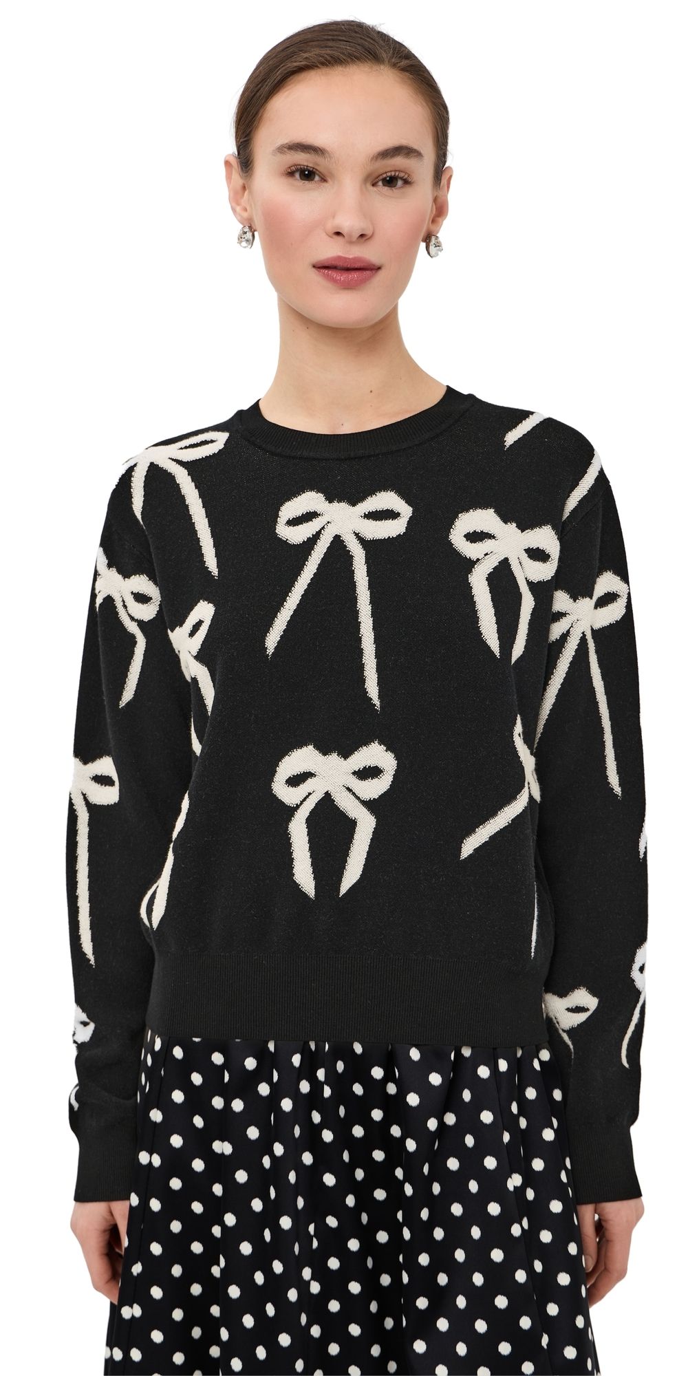 Marc Jacobs Bow Jacquard Sweater Black/White M