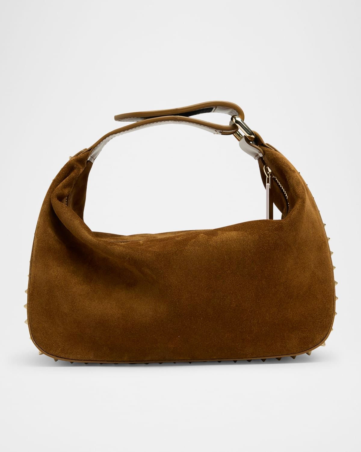 Funky Dopp Spike Top-Handle Bag in Suede