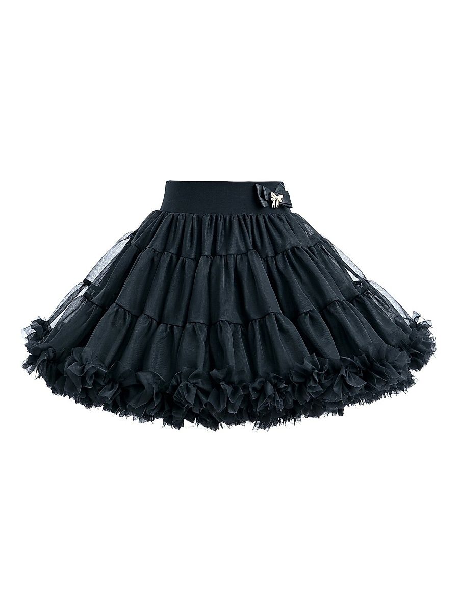 Mimi Tutu Girl's Little Girl's & Girl's Bow Tulle Skirt - Black - Size 7