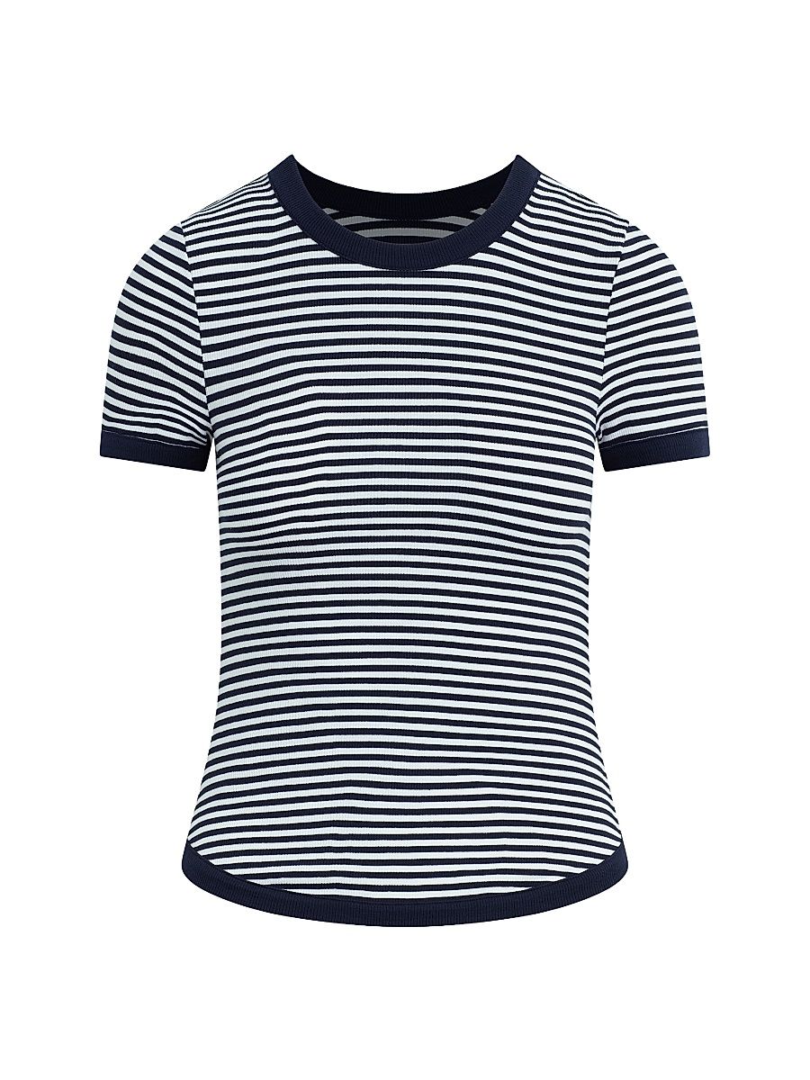 Women's The Foundation Striped T-Shirt - Navy White Stripe - Size XL