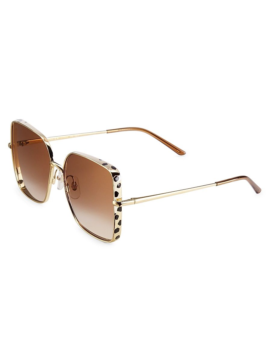 Women's Panthère De Cartier 59MM Square Sunglasses - Gold