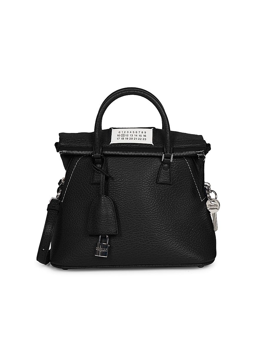 Women's Logo Patch Leather Tote - Black