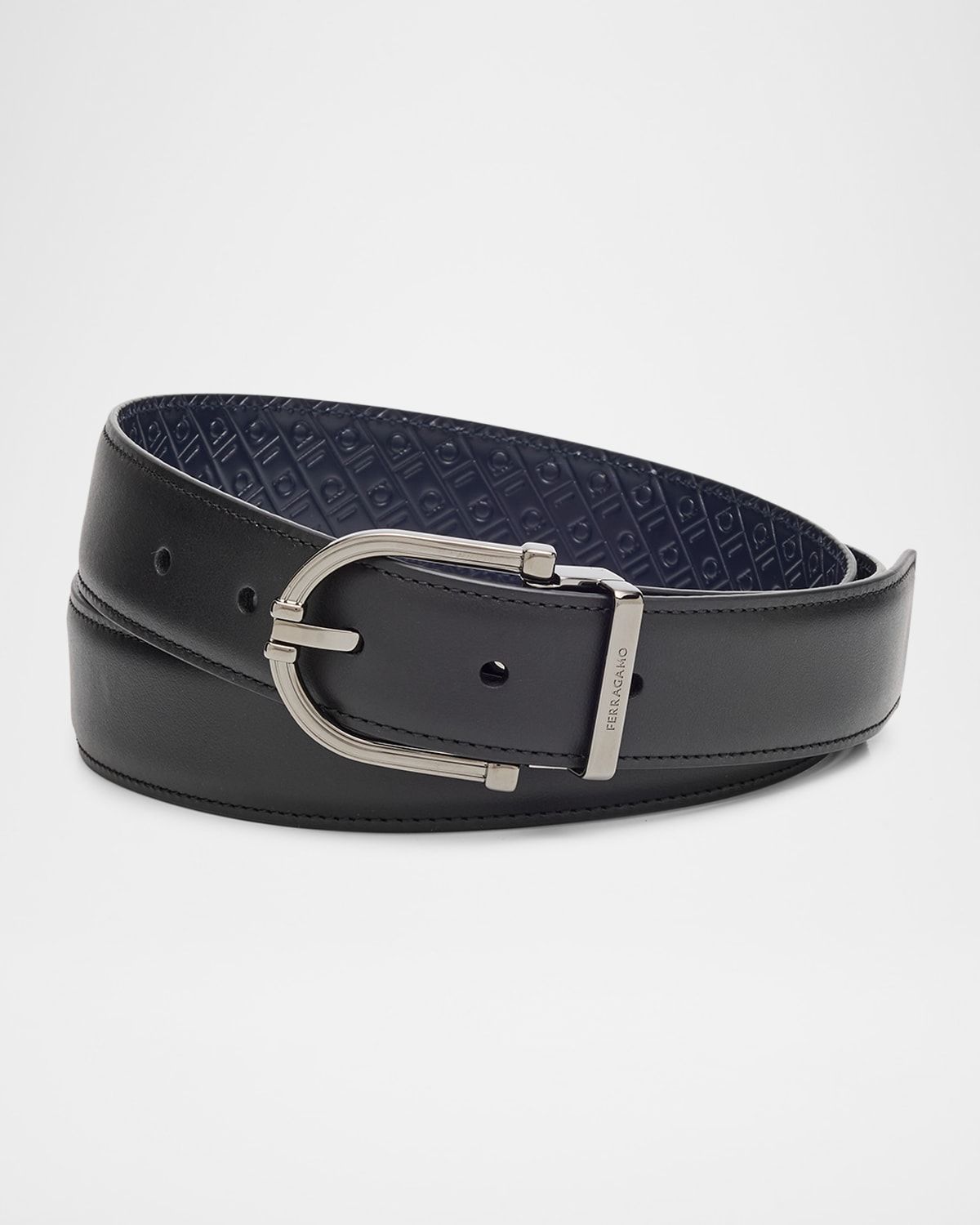 Men & apos;s Gancio-Embossed Reversible Leather Belt