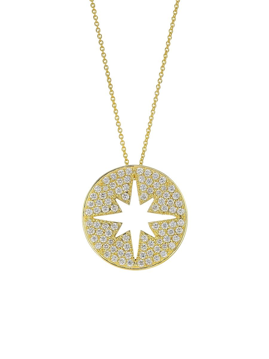 Women's Tiny Treasures 18K Yellow Gold & 1.02 TCW Diamond Starburst Pendant Necklace - Yellow Gold