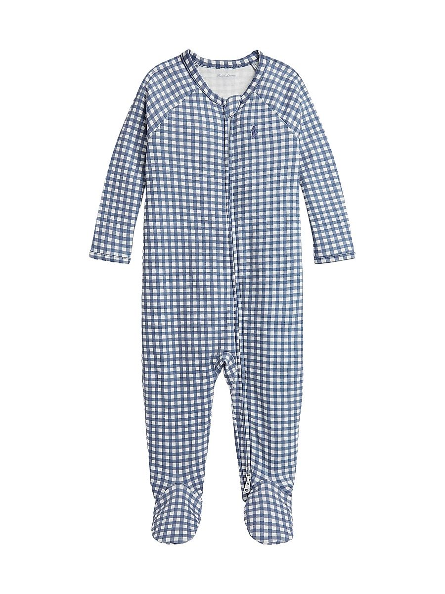 Baby Boy's Gingham Print Footie - Baby Gingham - Size Newborn