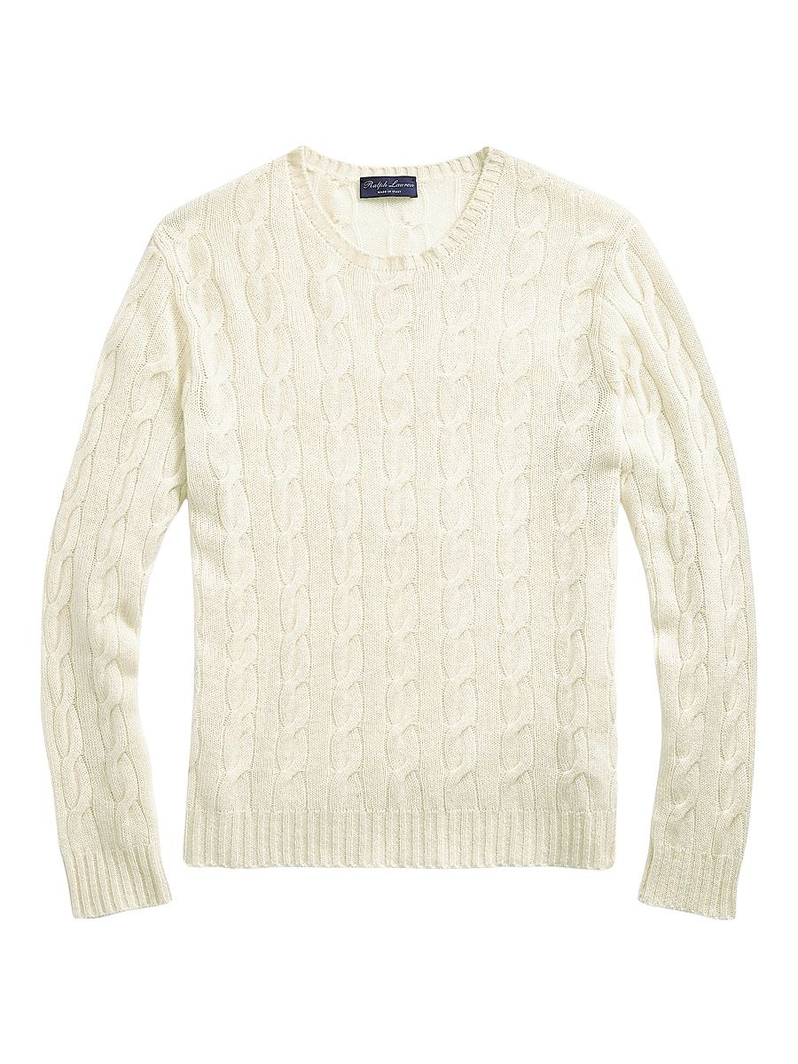 Men's Textured Crewneck Cotton Sweater - Classic Cream - Size XL