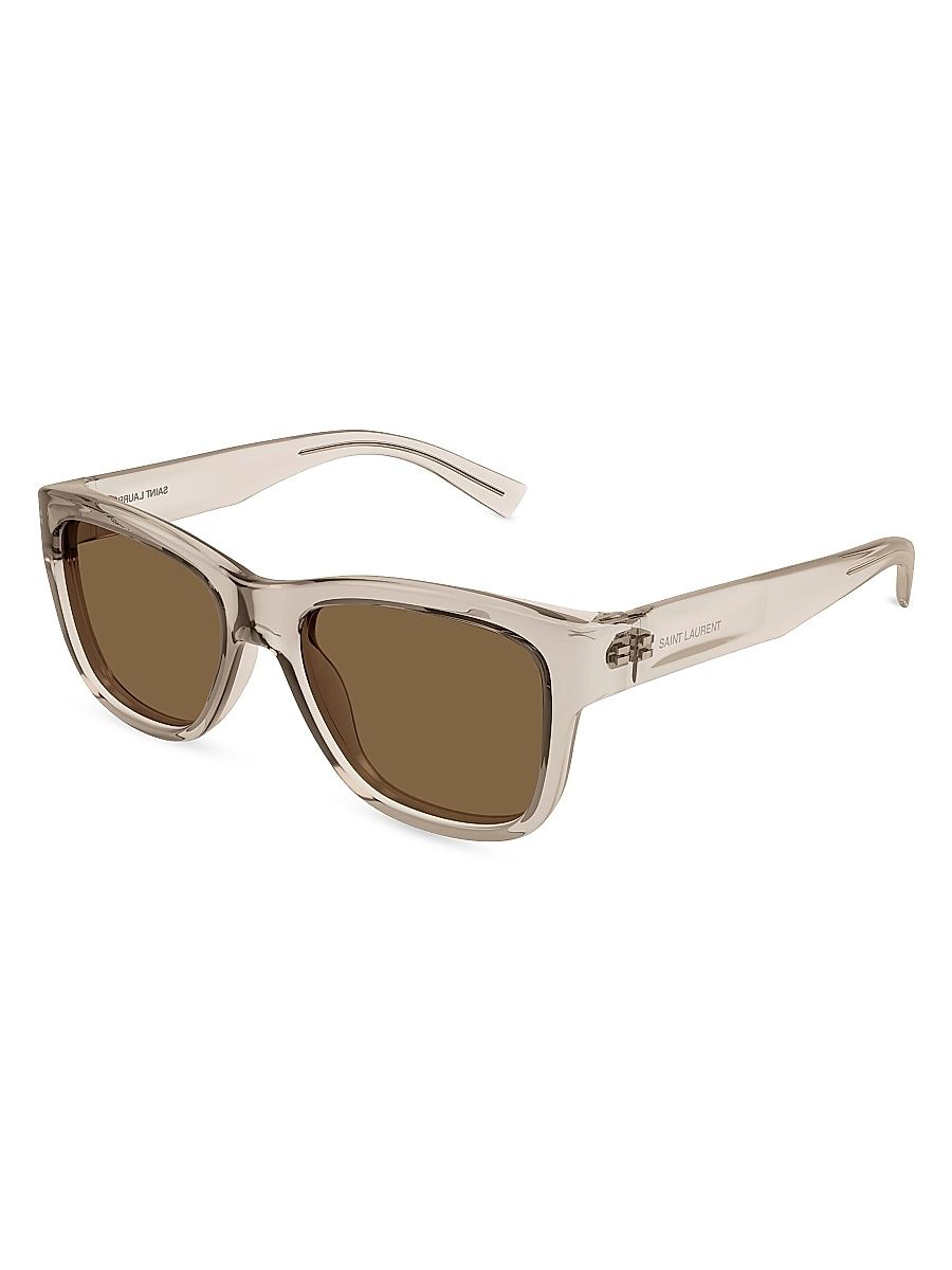 Men's SL 674 54MM Square Sunglasses - Translucent Beige Brown