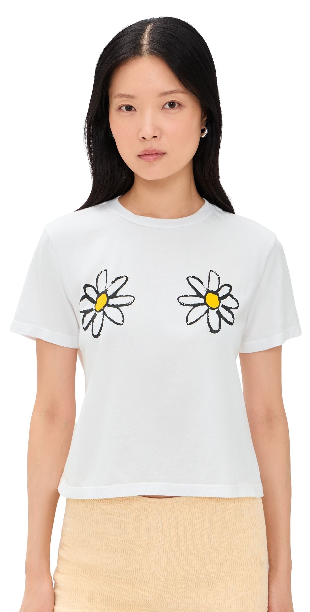 Sunny Somewhere Fresh As A Daisy Tee White L