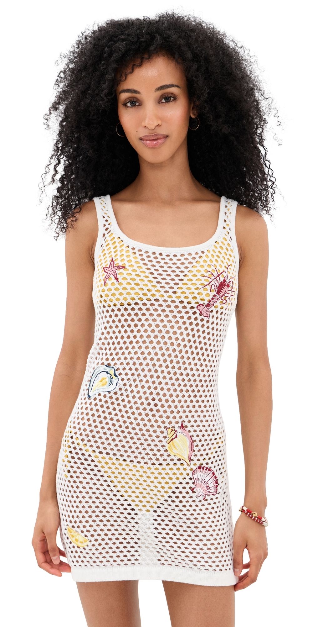 MINKPINK Soleia Crochet Mini Dress White/Multi XS