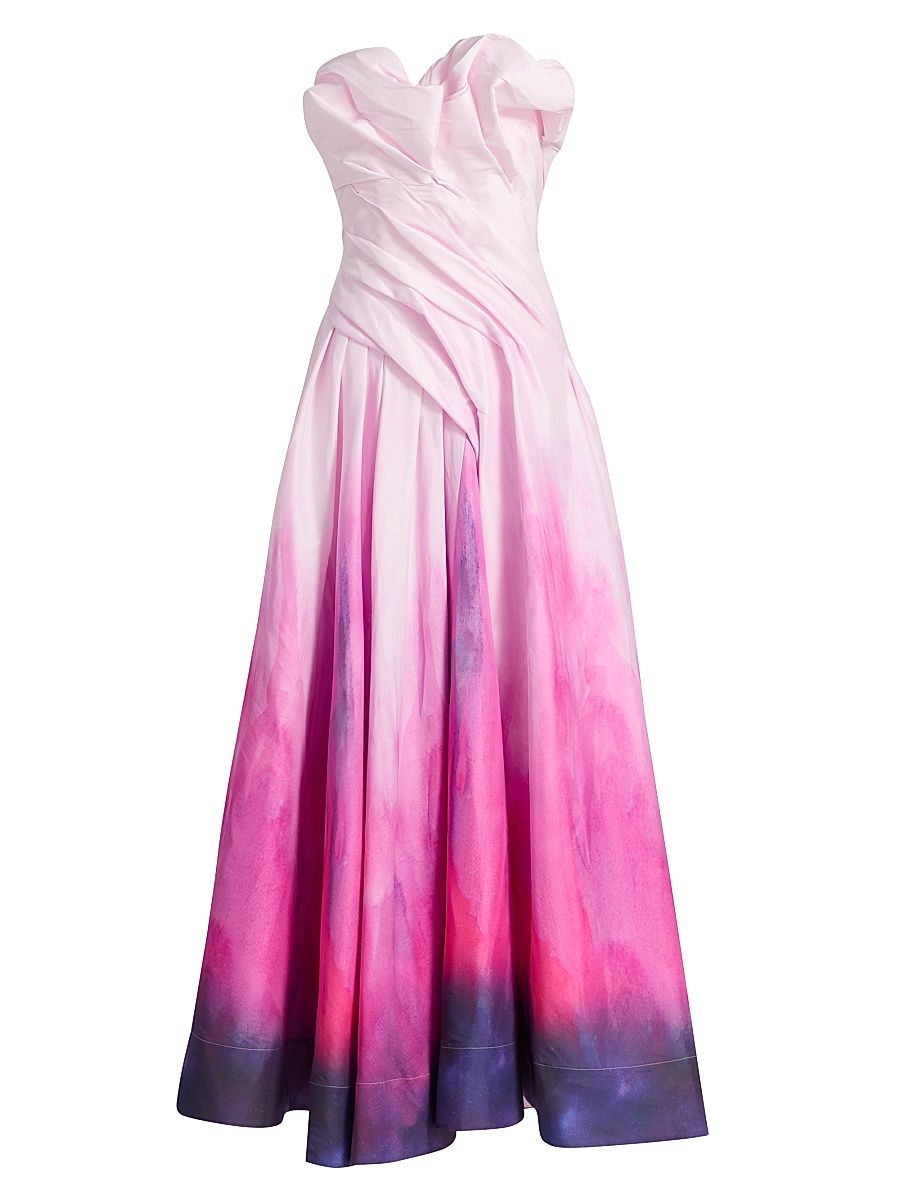 Women's Greenholm Dip-Dye Strapless Cocktail Dress - Lavender Sunset - Size 12