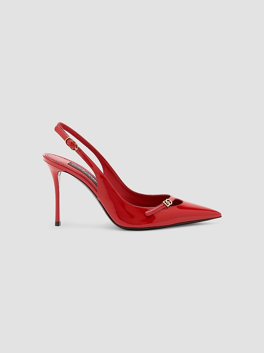Women's Vernice 90MM Leather Stiletto Slingback Pumps - Rosso - Size 11