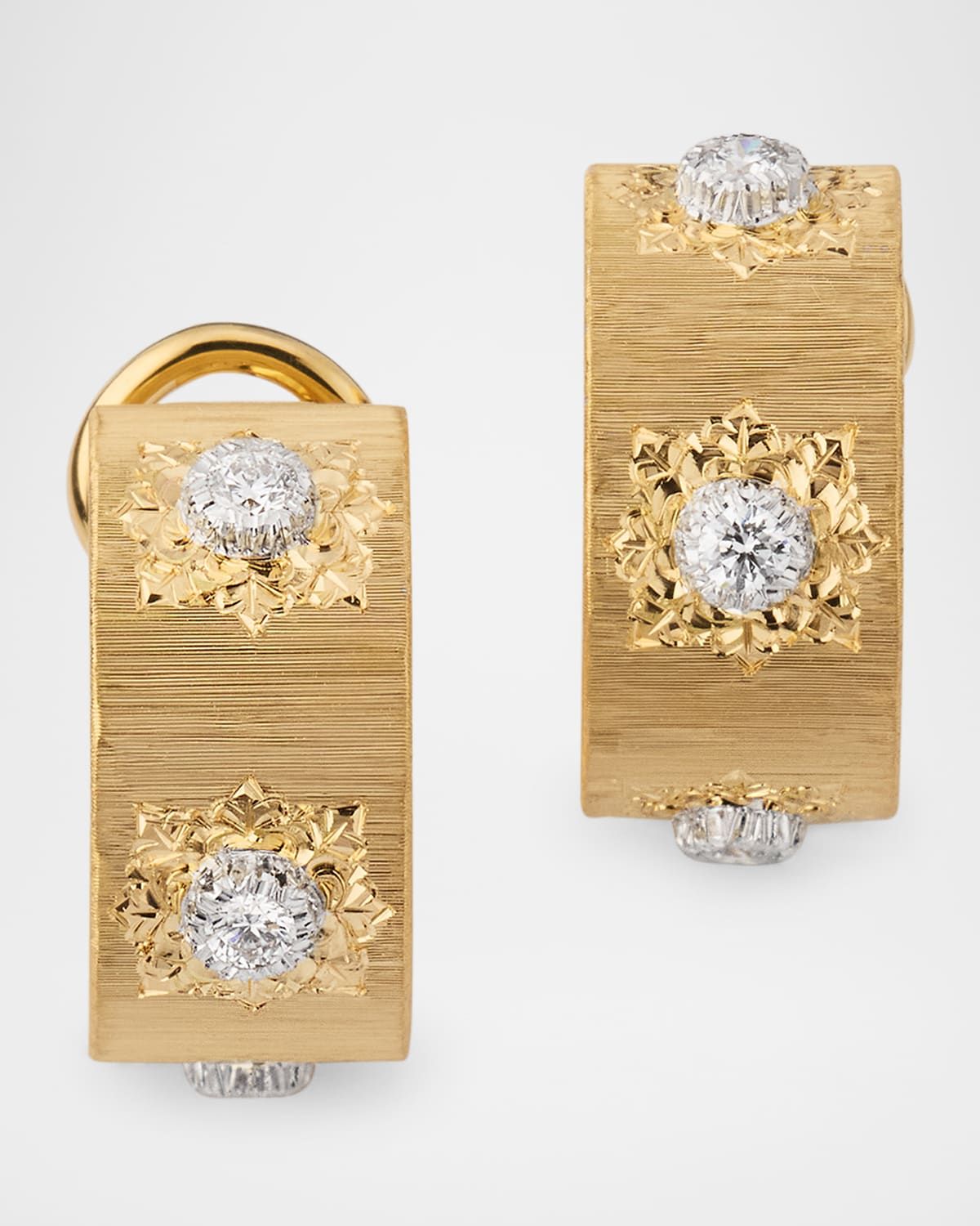 Macri 18K Yellow Gold Diamond Hoop Earrings