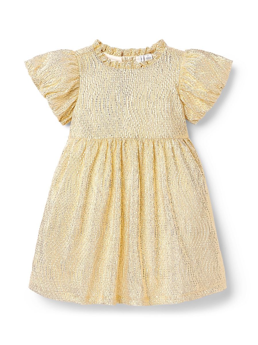 Baby Girl's, Little Girl's & Girl's The Golden Moment Puff-Sleeve Dress - Gold - Size 10