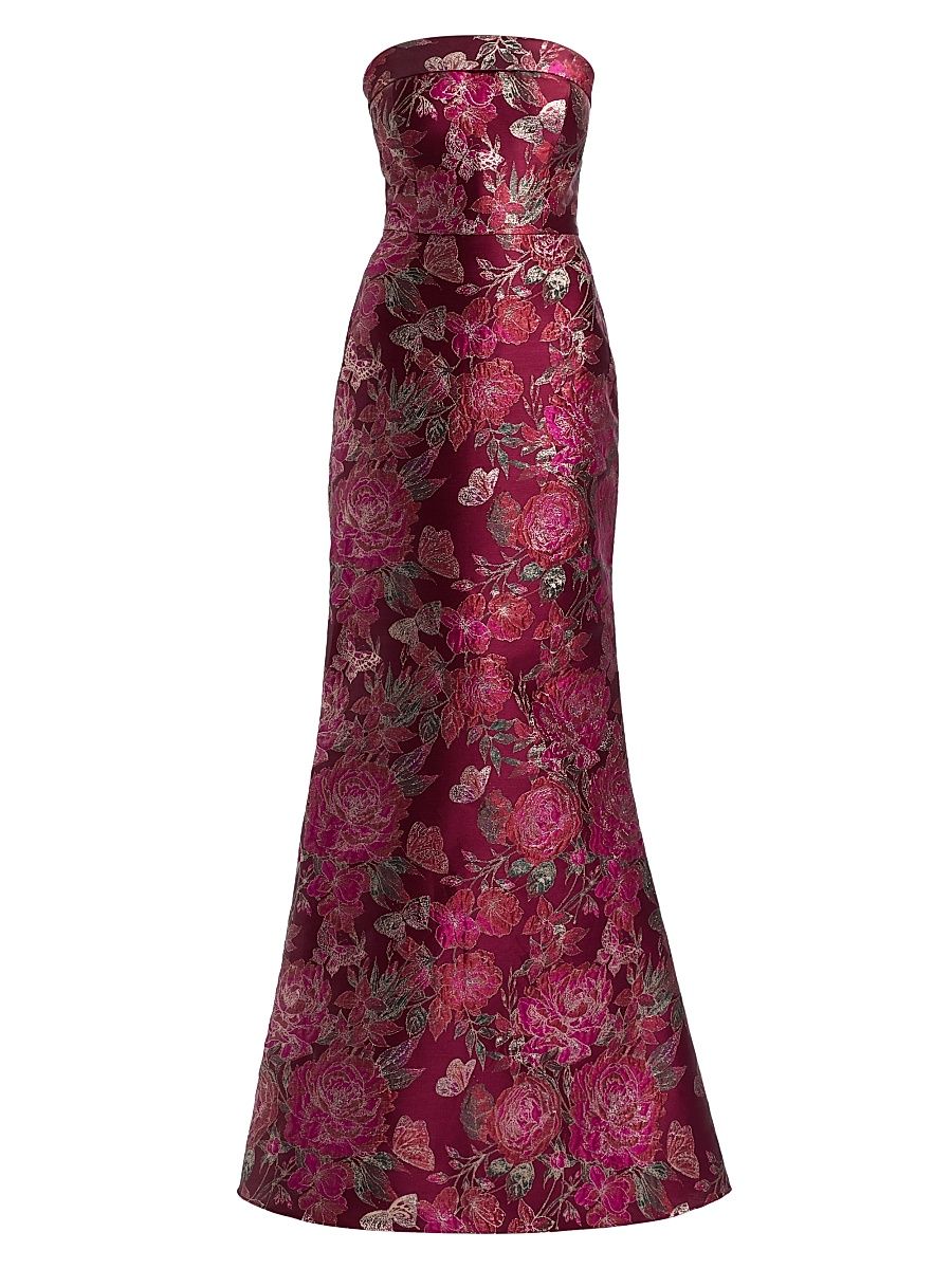 Women's Haven Jacquard Strapless Gown - Barley Scarlet - Size 16