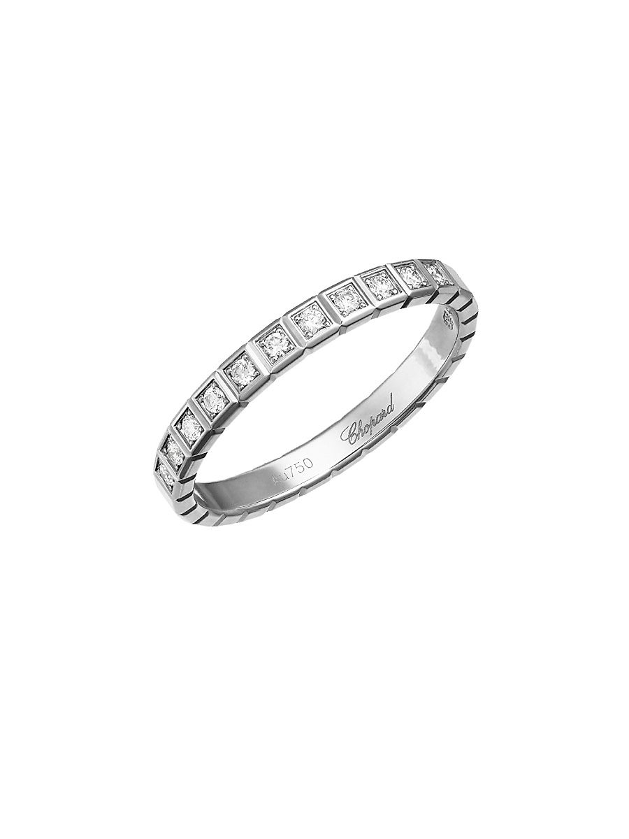 Women's Ice Cube Diamond & 18K White Gold Ring - Size 7.25