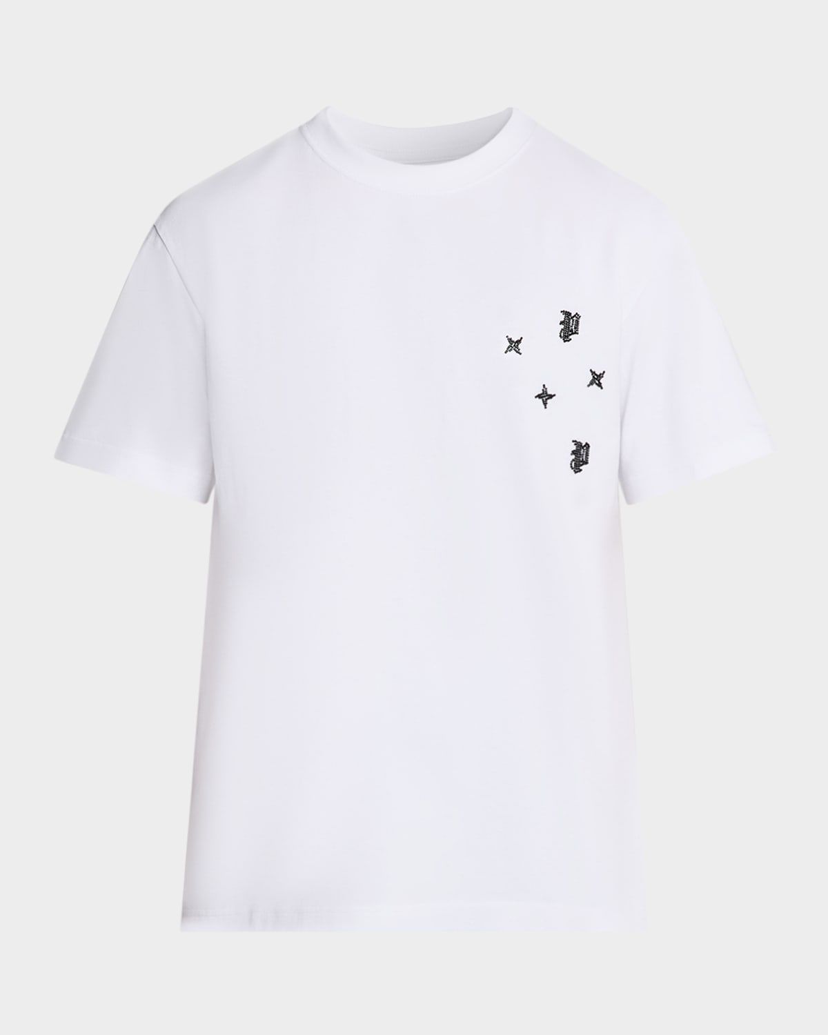 Men & apos;s Beaded-Monogram Crewneck Jersey T-Shirt