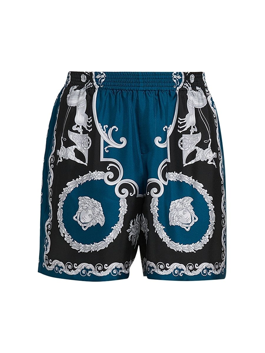 Men's Hall of Heroes Silk Twill Shorts - Black Petrol Blue - Size 40