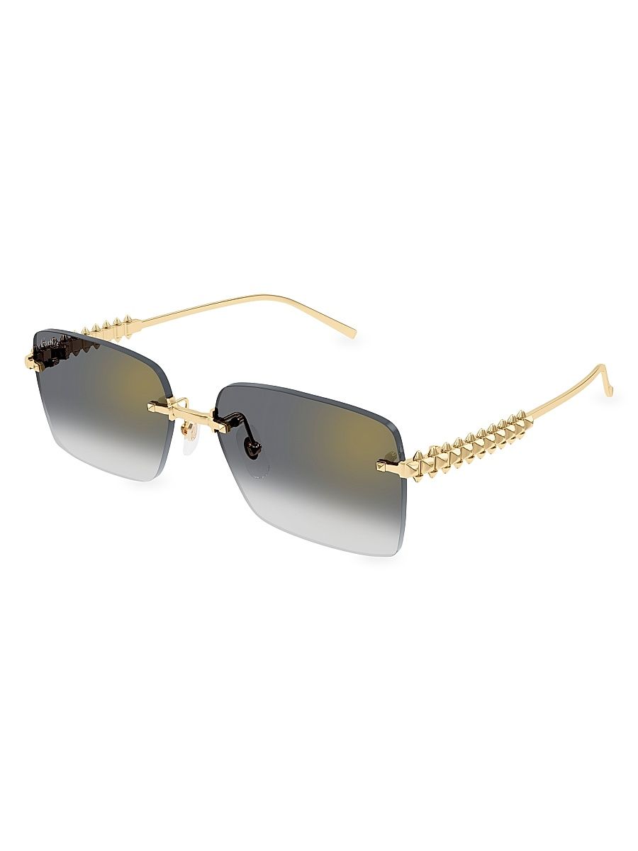 Women's Clash De Cartier 58MM Rectangular Sunglasses - Gold Grey